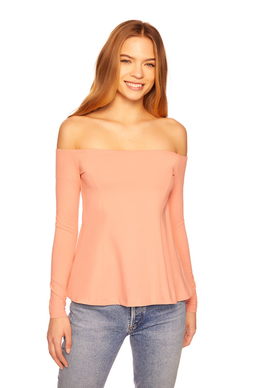 off shoulder long sleeve top